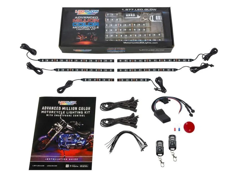 Ledglow Bluetooth Advanced Million Color Led Motorcycle Lighting Kit With Smartphone Control 1271