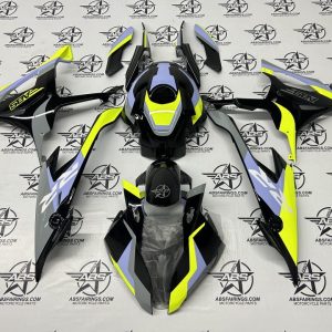 gloss black, concrete grey, neon yellow, and periwinkle blue 2019 to 2024 bmw s1000rr
