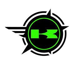 kawasaki Green futuristic logo with compass design