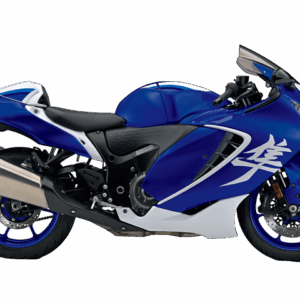 Blue sport motorcycle side view