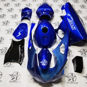 dano's fiberglass racing fairing kit gloss pearl blue for 2004 to 2005 suzuki gsxr 600/750